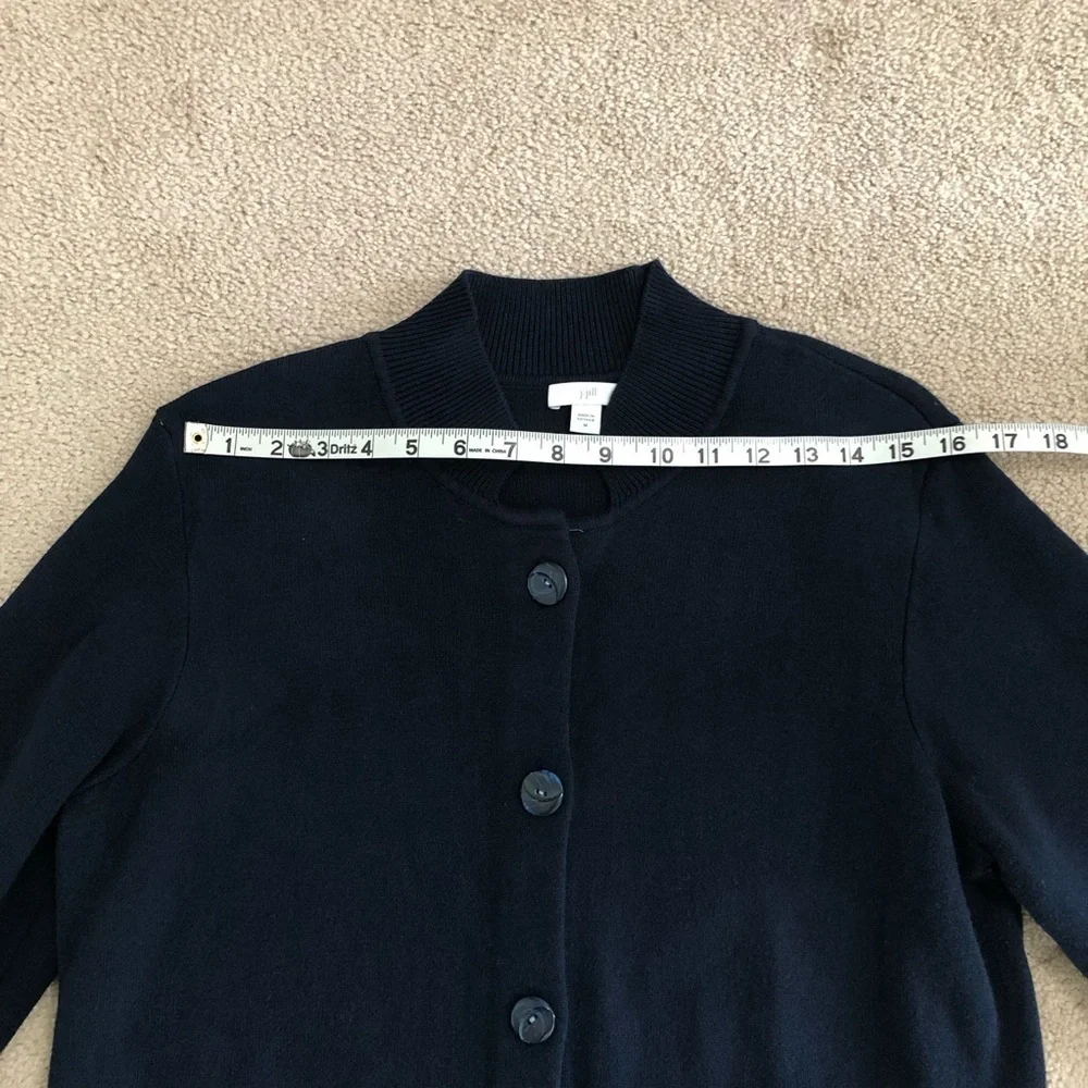J. Jill Navy Knit Button Front Cardigan Sweater Medium